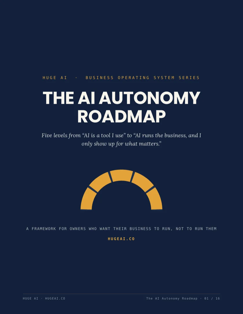 Cover of The AI Autonomy Roadmap — a free 16-page guide by Huge AI
